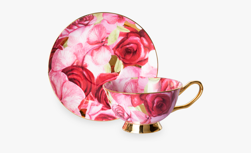 Luscious Orchid Rose Cup And Saucer - Garden Roses, HD Png Download