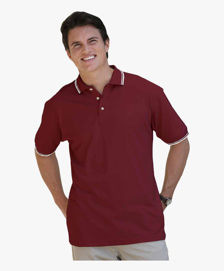 Mens Short Sleeve Tipped Collar & Cuff Piques - Dark Blue Shirt With Collar, HD Png Download