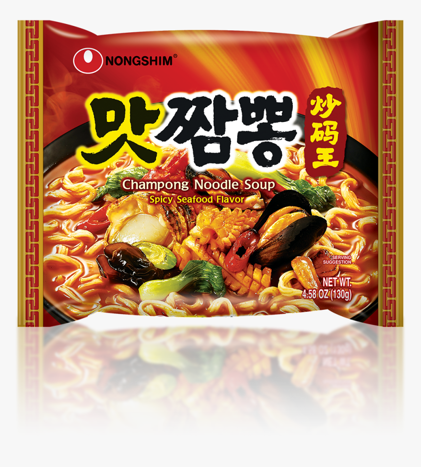Noodles Clipart Korean Raman - Nongshim Champong Noodle Soup Spicy Seafood Flavor, HD Png Download