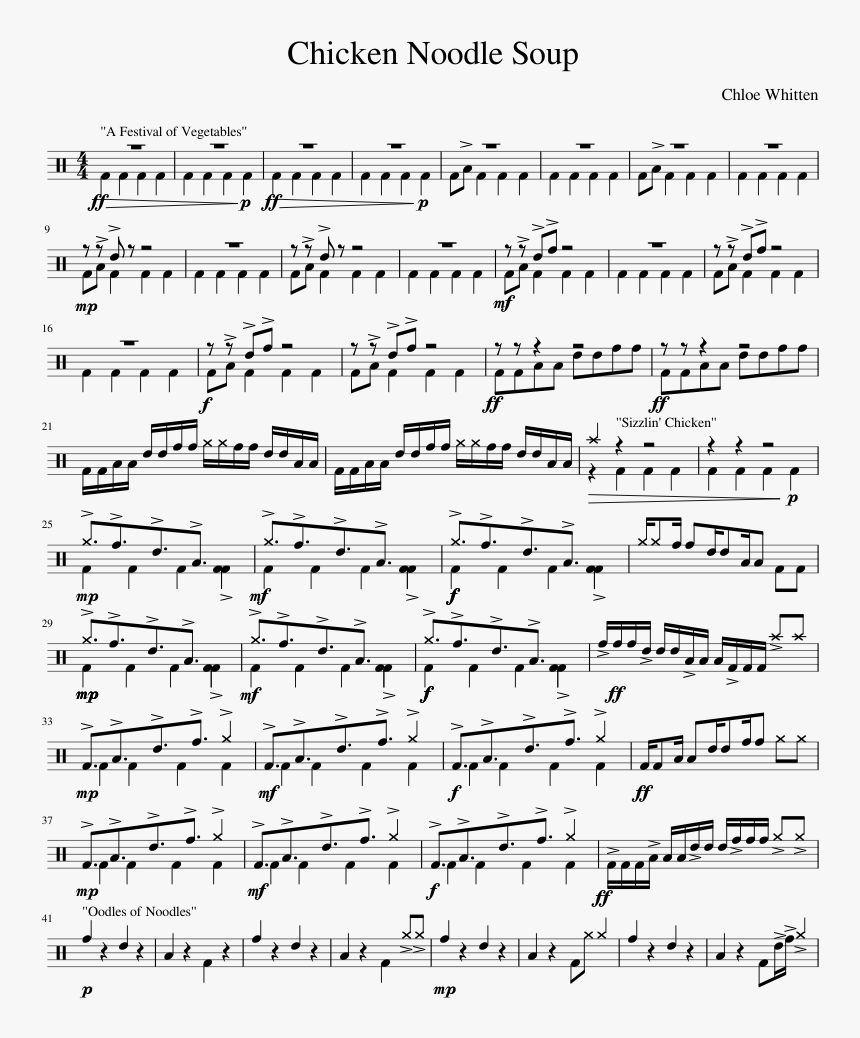 Chicken Noodle Soup Sheet Music, HD Png Download
