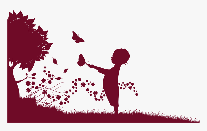 Girls Clipart Black And White Silhouette, HD Png Download