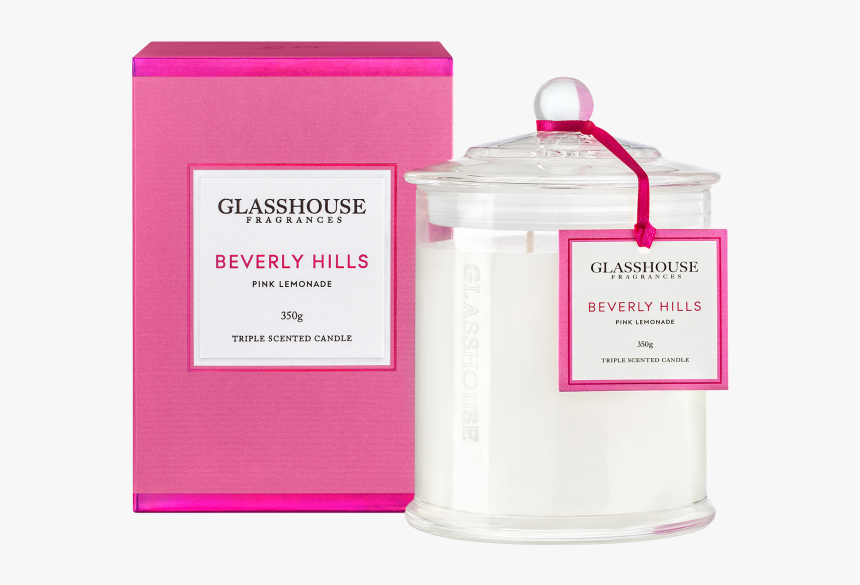 Beverly Hills Pink Lemonade Triple Scented Candle By - Pink Lemonade Glasshouse Candle, HD Png Download