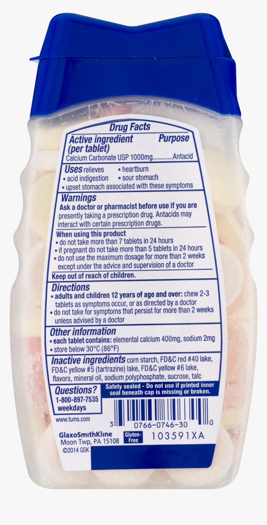 Tums Ingredients, HD Png Download