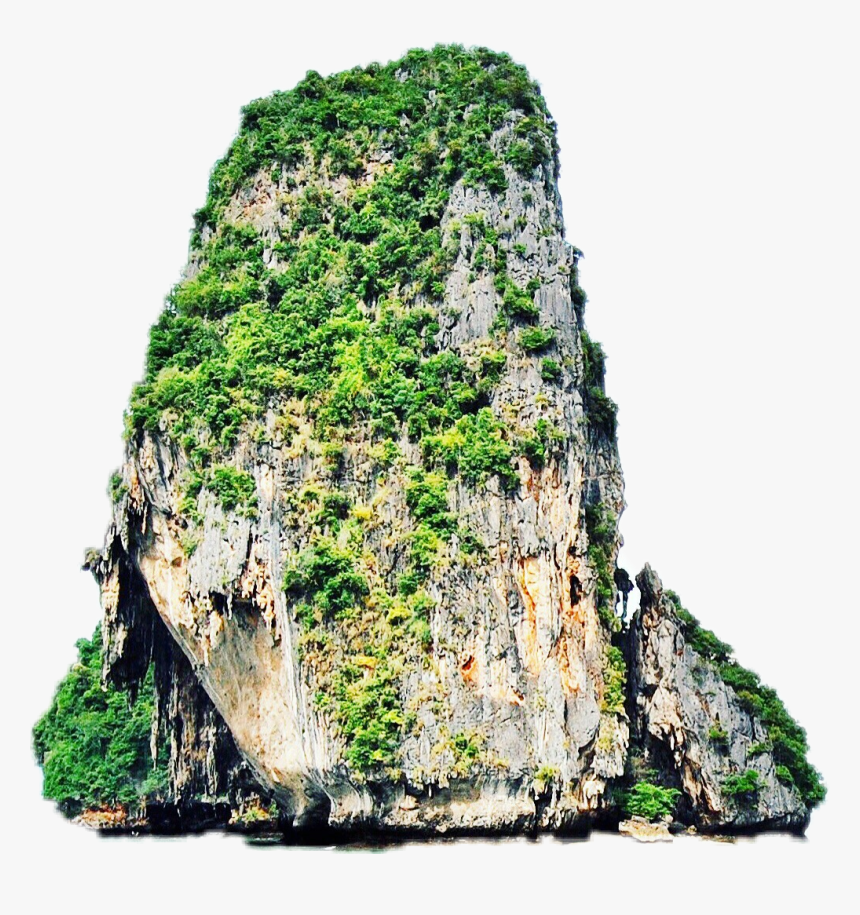 #sticker #rock #green #mossy - Tham Phra Nang Beach, HD Png Download
