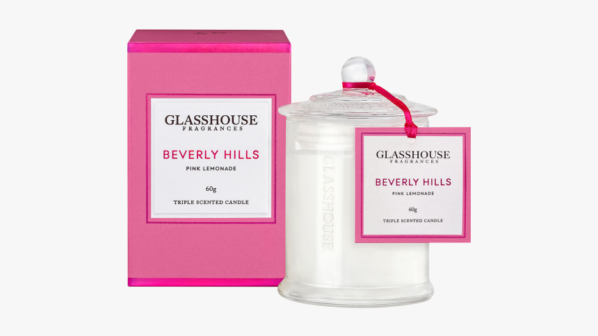 Beverly Hills Pink Lemonade Triple Scented Candle By - Pink Lemonade Glasshouse Candle, HD Png Download