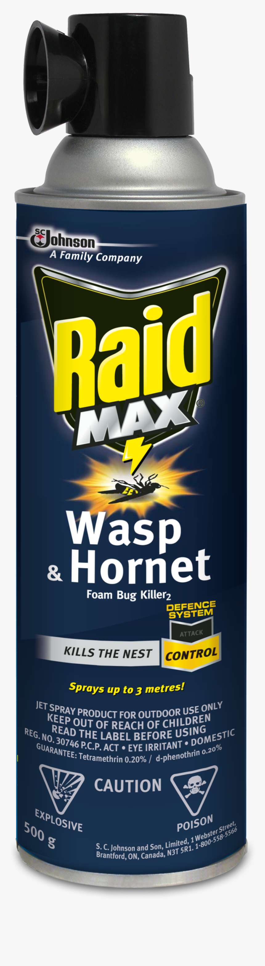 Raid® Max Wasp & Hornet Foam Bug Killer - Raid Max Wasp And Hornet, HD Png Download