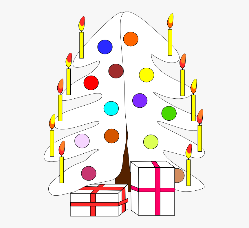 Xmas Christmas Tree 7 Black White Line Art Coloring - Christmas Day, HD Png Download
