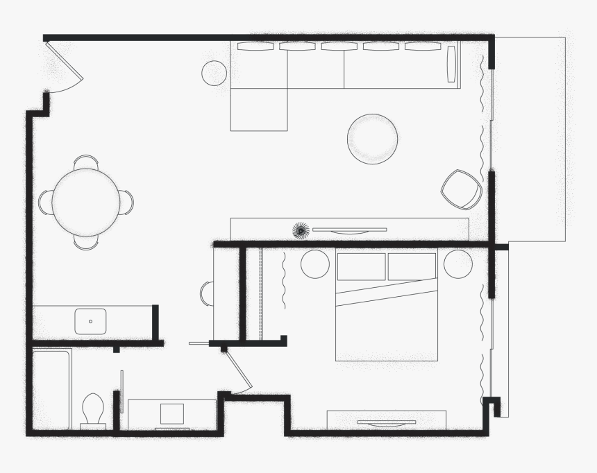 City View King Suite Floor Plan - Technical Drawing, HD Png Download