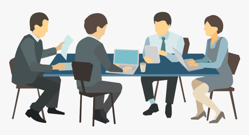 People Meeting Business Illustration Desk Free Photo - Meeting Png, Transparent Png