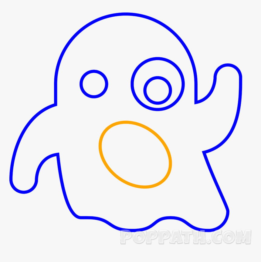 Emoji Of A Ghost Black And White, HD Png Download