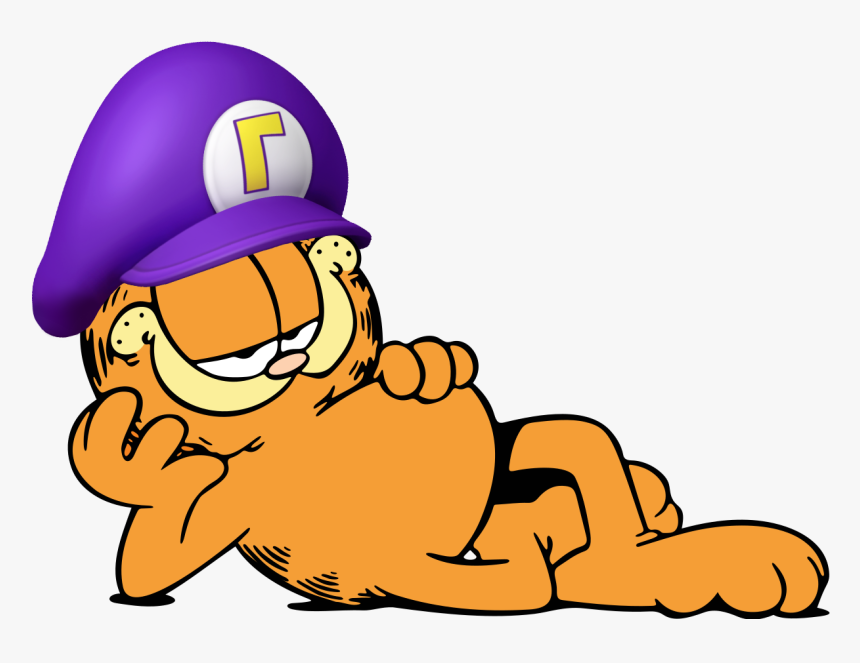 Waluigi’s Hat On Garfield - Garfield, HD Png Download