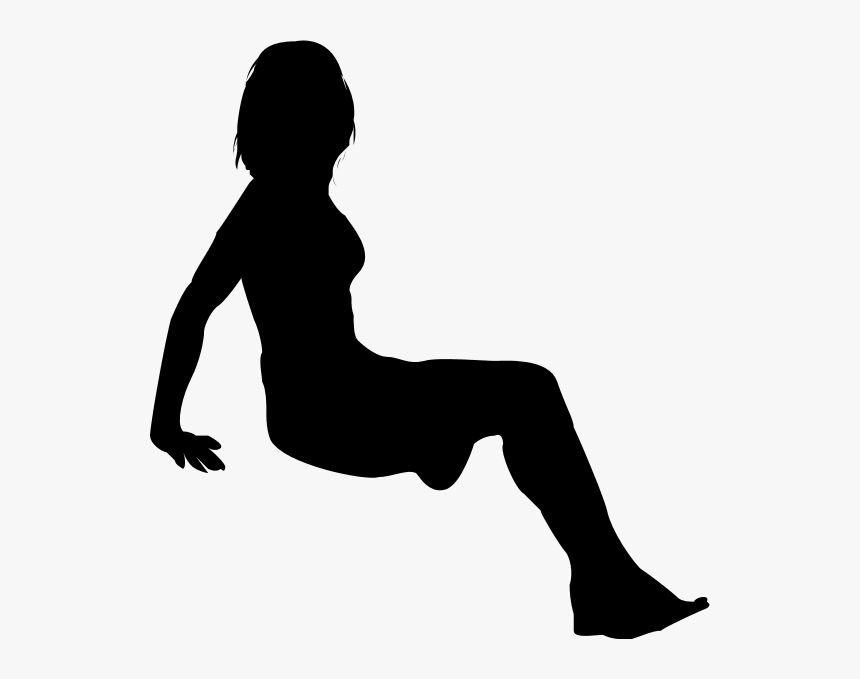 Silhouette Woman - Oturan Insan Png, Transparent Png
