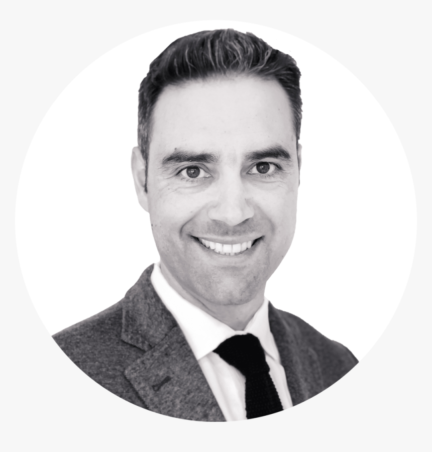 Ferran Headshot Bw White Circle Flipped Smaller - Gentleman, HD Png Download