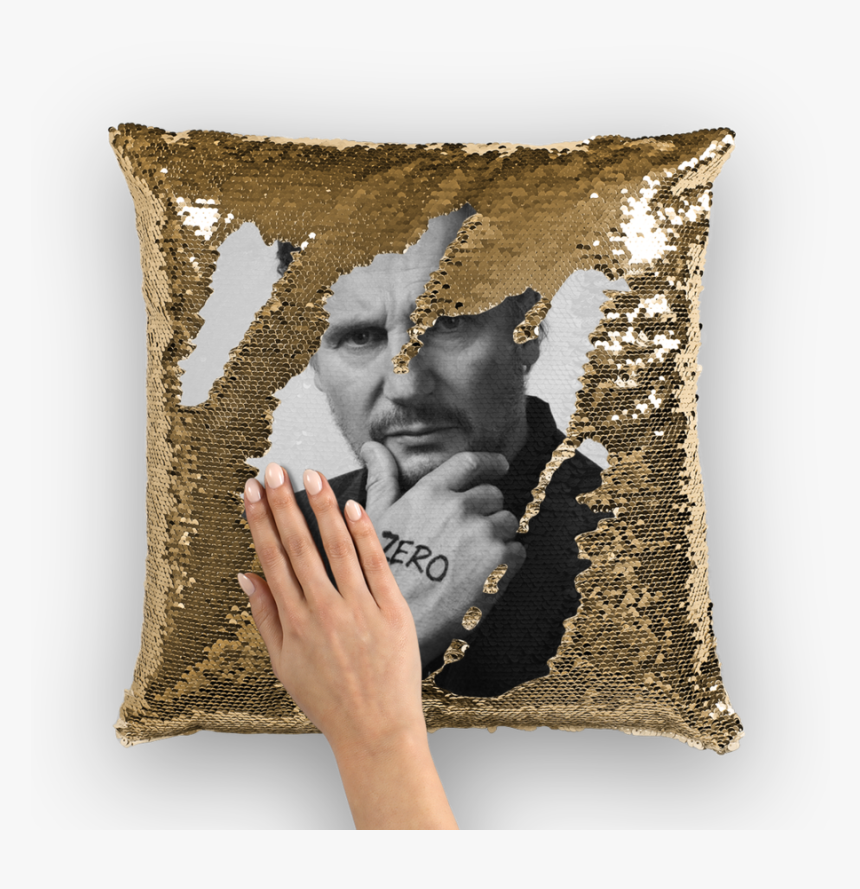 Liam Neeson ﻿sequin Cushion Cover 
 Class Lazyload - Sequin Cushion, HD Png Download