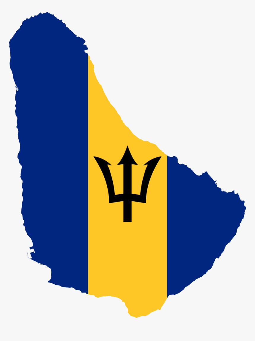 Barbados Flag Map, HD Png Download