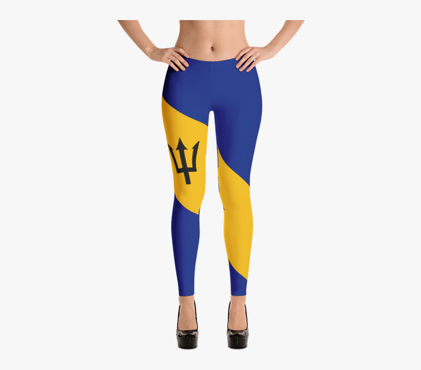 Barbados National Flag Leggings - Licra De Mujer Mockup, HD Png Download