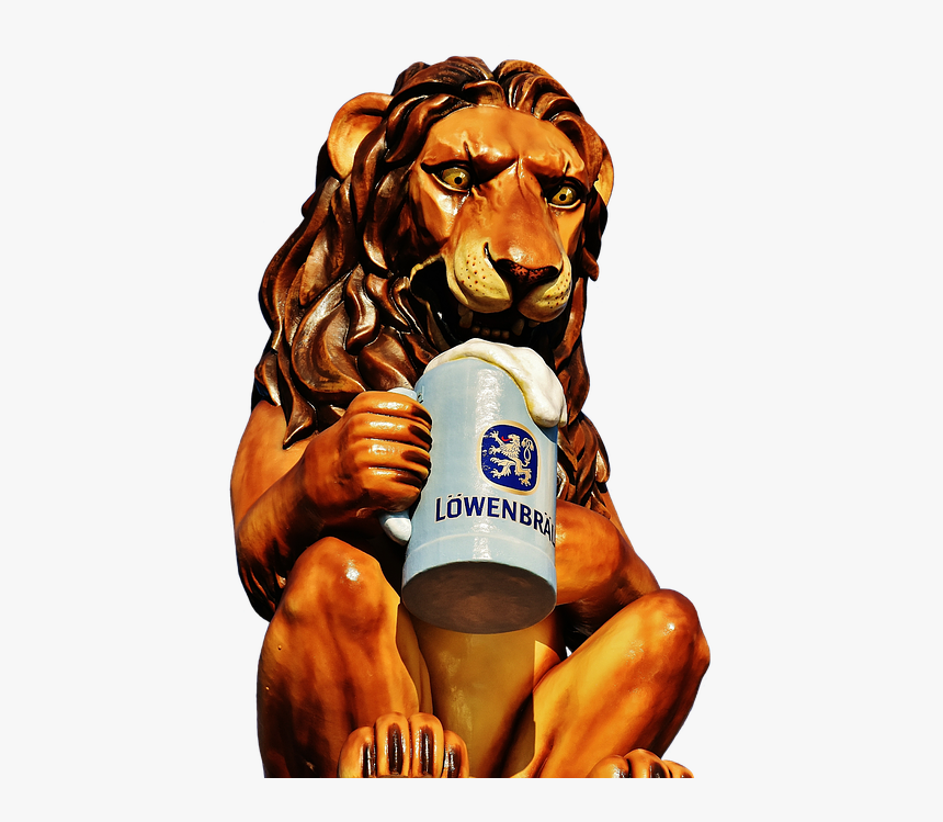 Lion, Figure, Oktoberfest, Munich, Beer Tent, Brewery - Lowenbrau Beer, HD Png Download