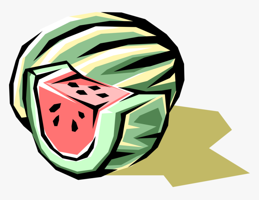 Vector Illustration Of Sliced Watermelon Melon Fruit - Watermelon, HD Png Download