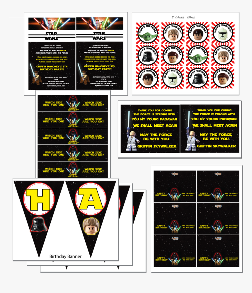 Lego Star Wars Party - Star Wars Birthday Invitations, HD Png Download