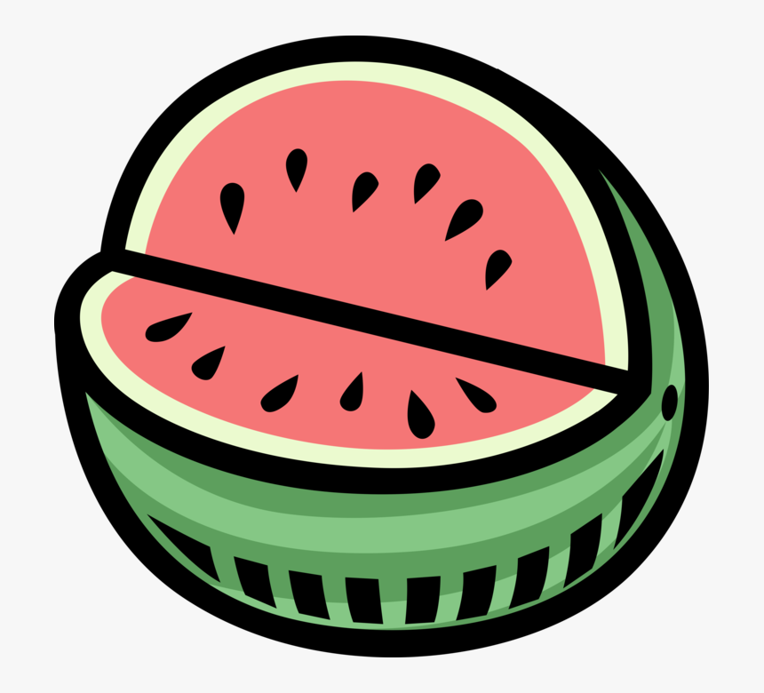 Vector Illustration Of Sliced Watermelon Melon Fruit - Coloring Book, HD Png Download