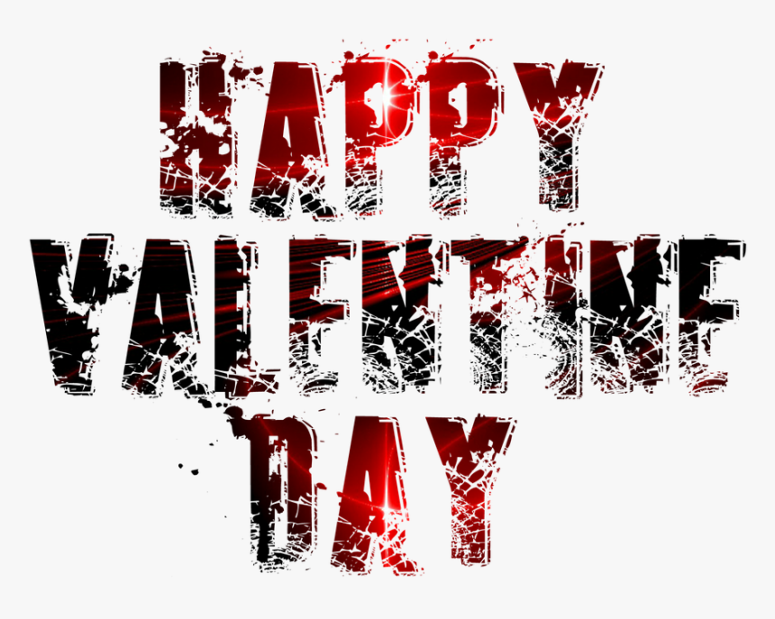 Happy, Valentine, Red, Black, Day - Graphic Design, HD Png Download