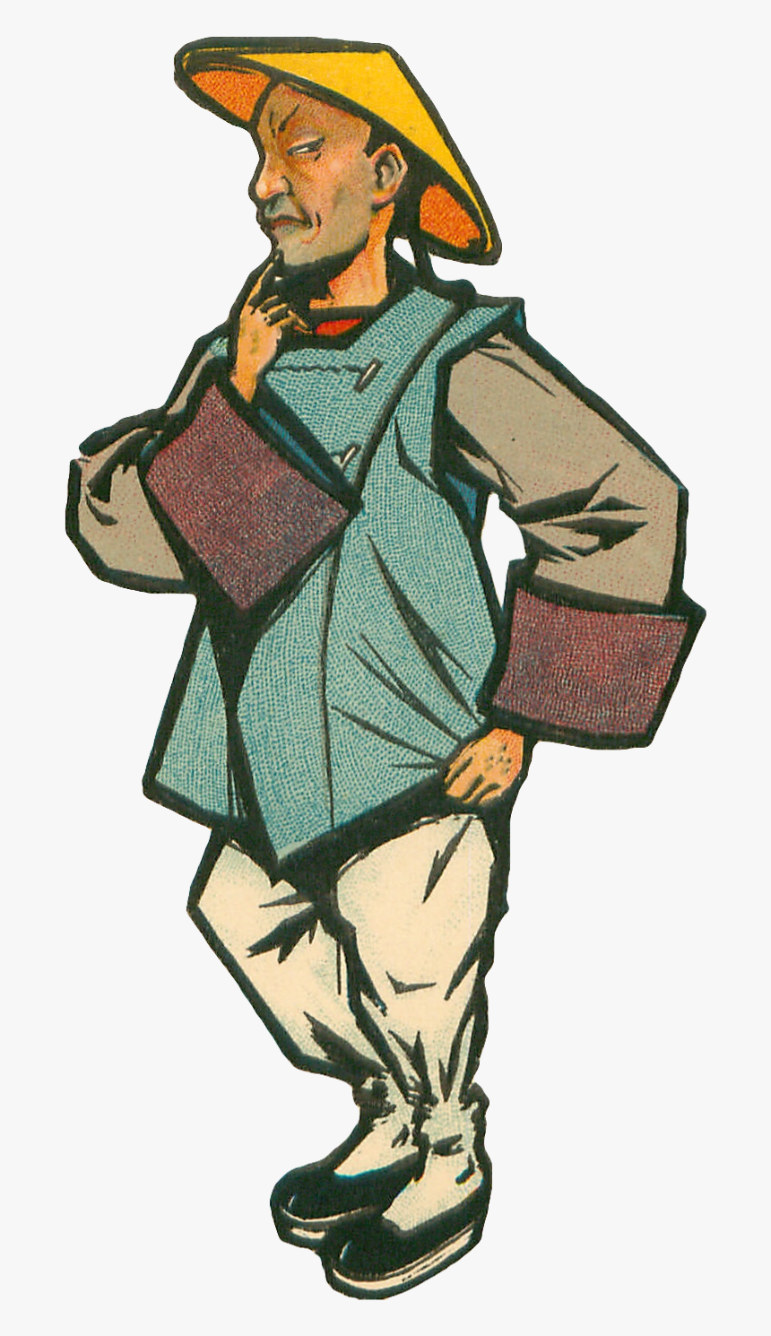 #chineseman #chinese #china #man #retro #vintage #freetoedit - Illustration, HD Png Download