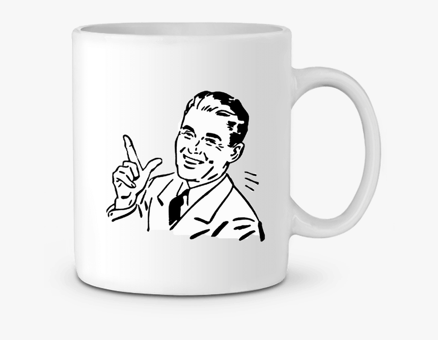 Mug En Céramique Retro Man Vintage Par Mebarek Refai - Don T Forget To Flush, HD Png Download