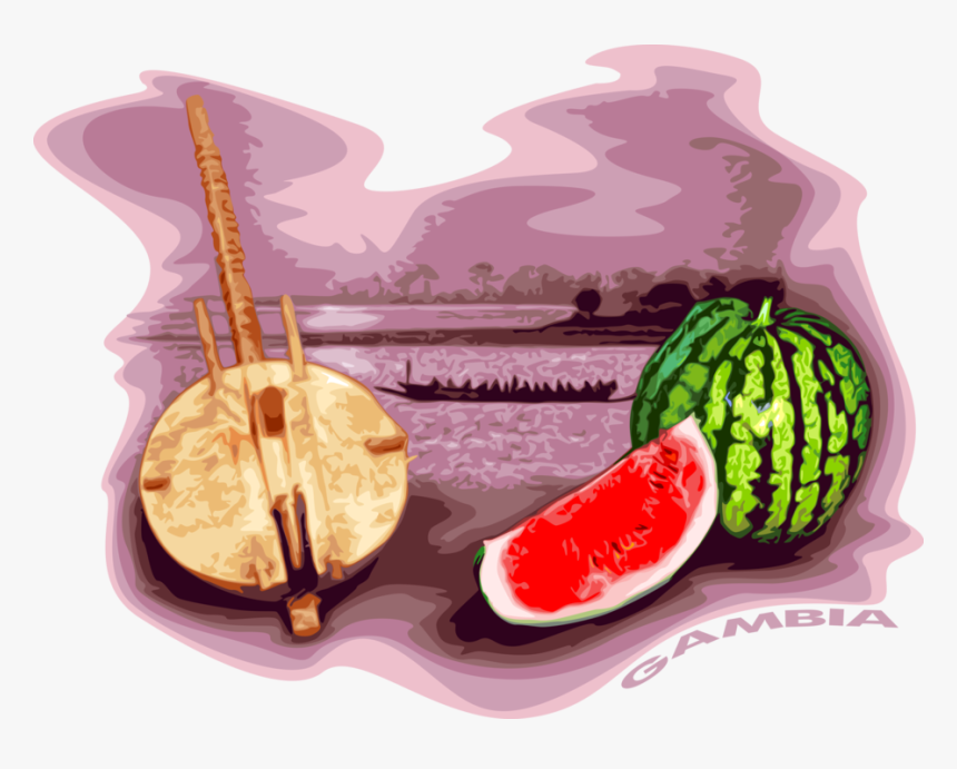Vector Illustration Of Gambia Postcard Design With - Watermelon, HD Png Download