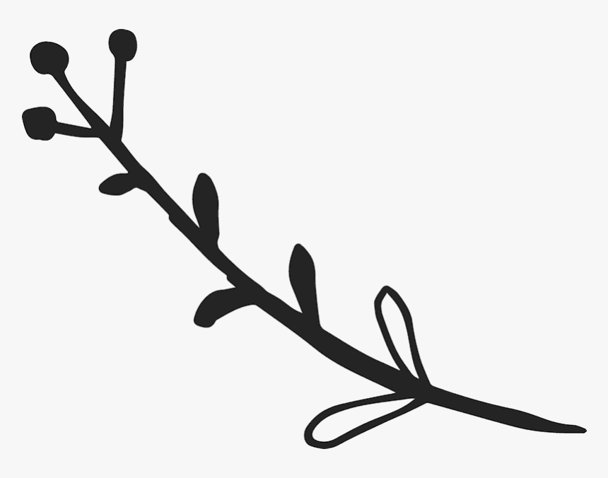 Budding Leaf Branch Rubber Stamp Clipart , Png Download - Budding Branch Svg, Transparent Png