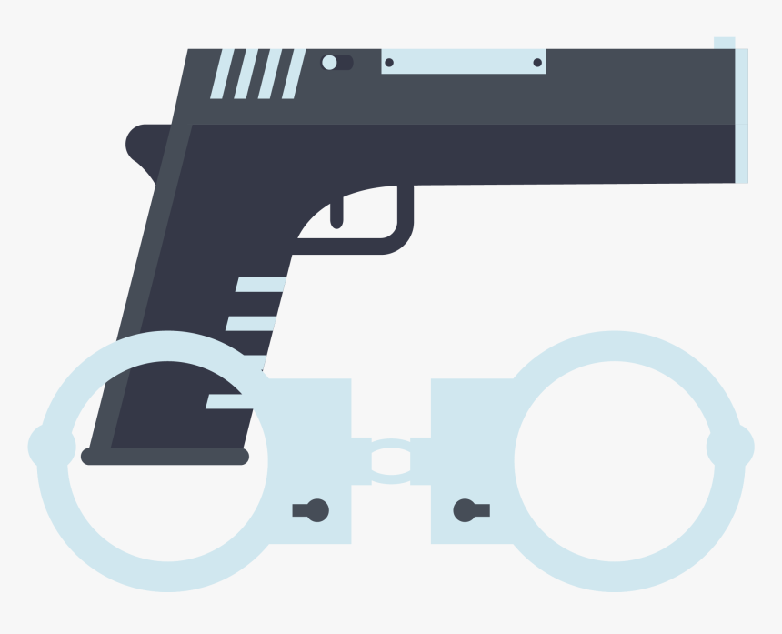 Pistol Handcuffs Handgun - Firearm, HD Png Download
