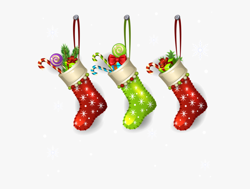 Claus Ornament Christmas Santa Stocking Free Frame - Transparent Background Decorated Christmas Stocking, HD Png Download