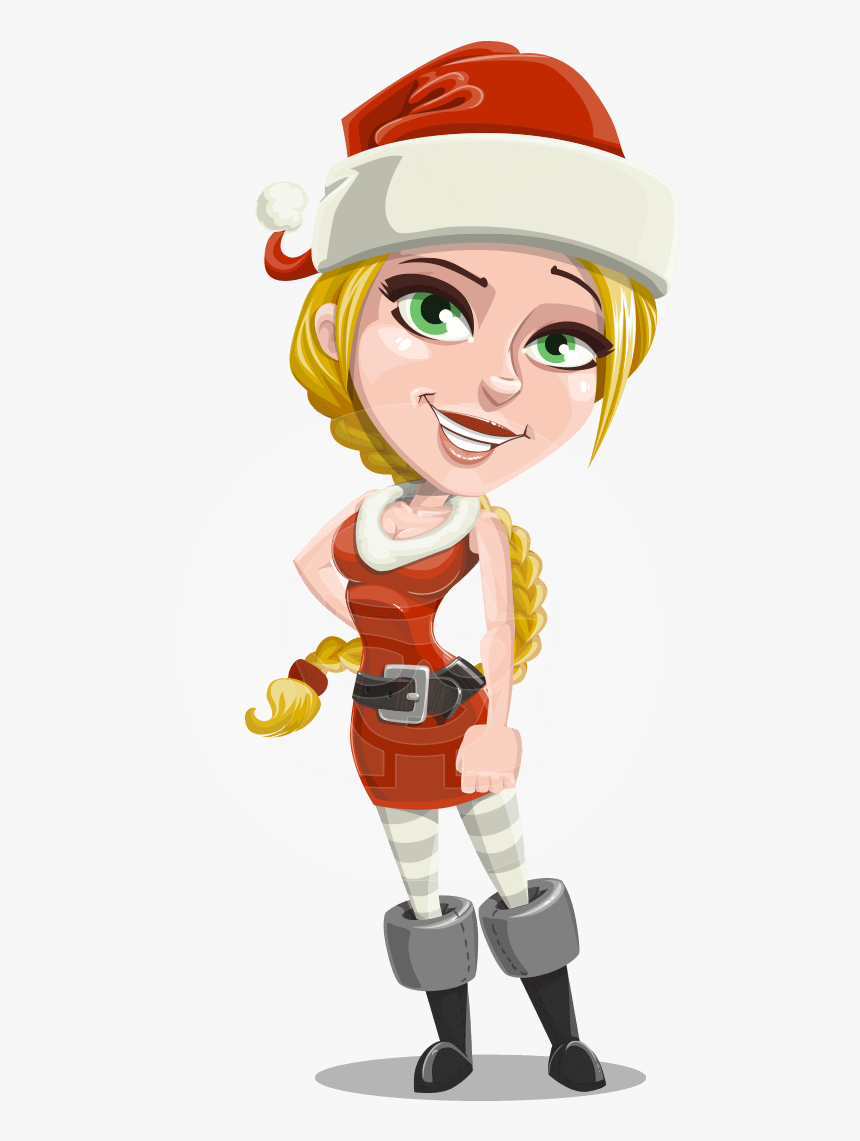 Christmas Woman Cartoon Png, Transparent Png