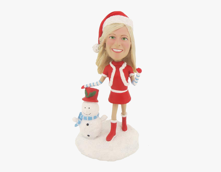 Personalized Christmas Girl Bobble Head - Christmas Bobblehead, HD Png Download