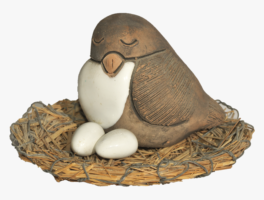 Bird, Nest, Egg, Figure, Ceramic, Sculpture, Deco - Bird Nest, HD Png Download