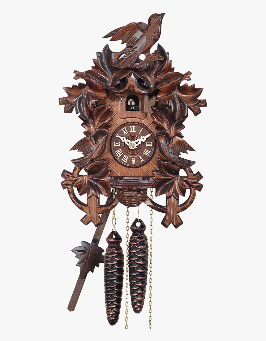 1 Day Traditional With 6 Leaves & Birds - Cuckoo Clock, HD Png Download