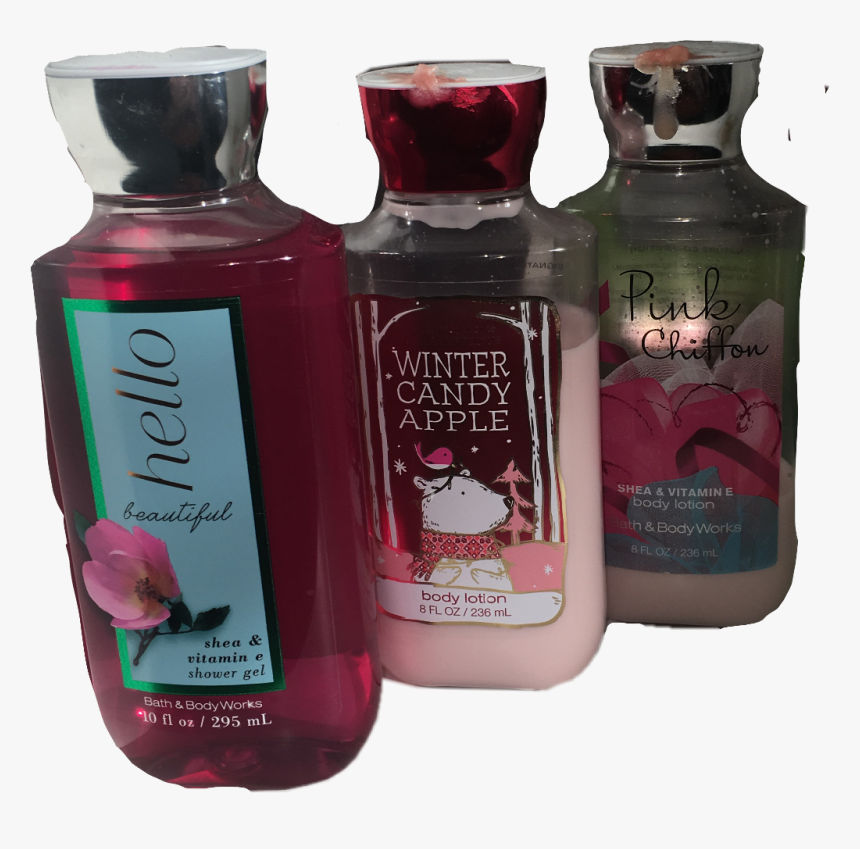 #bathandbodyworks #lotion #pink #aesthetic #pinkaesthetic - Glass Bottle, HD Png Download