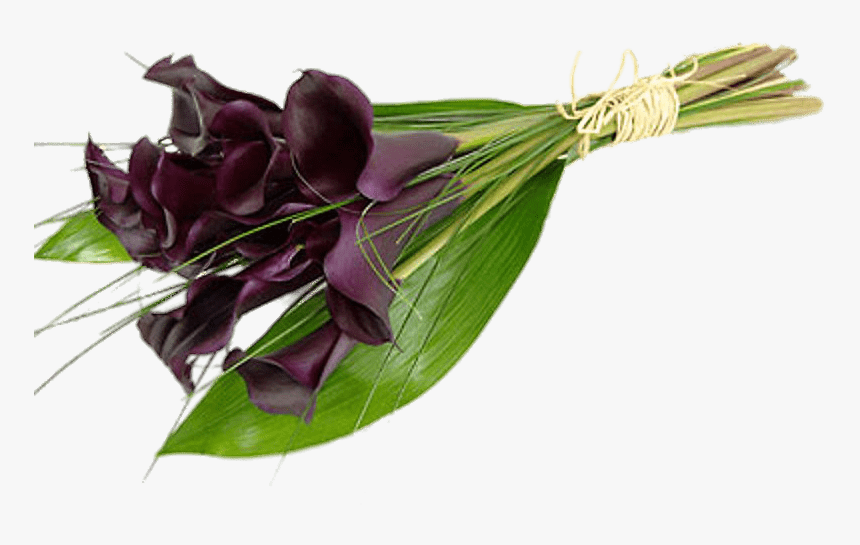 Tied Purple Calla Lilies - Calla Purple Funeral Flowers, HD Png Download