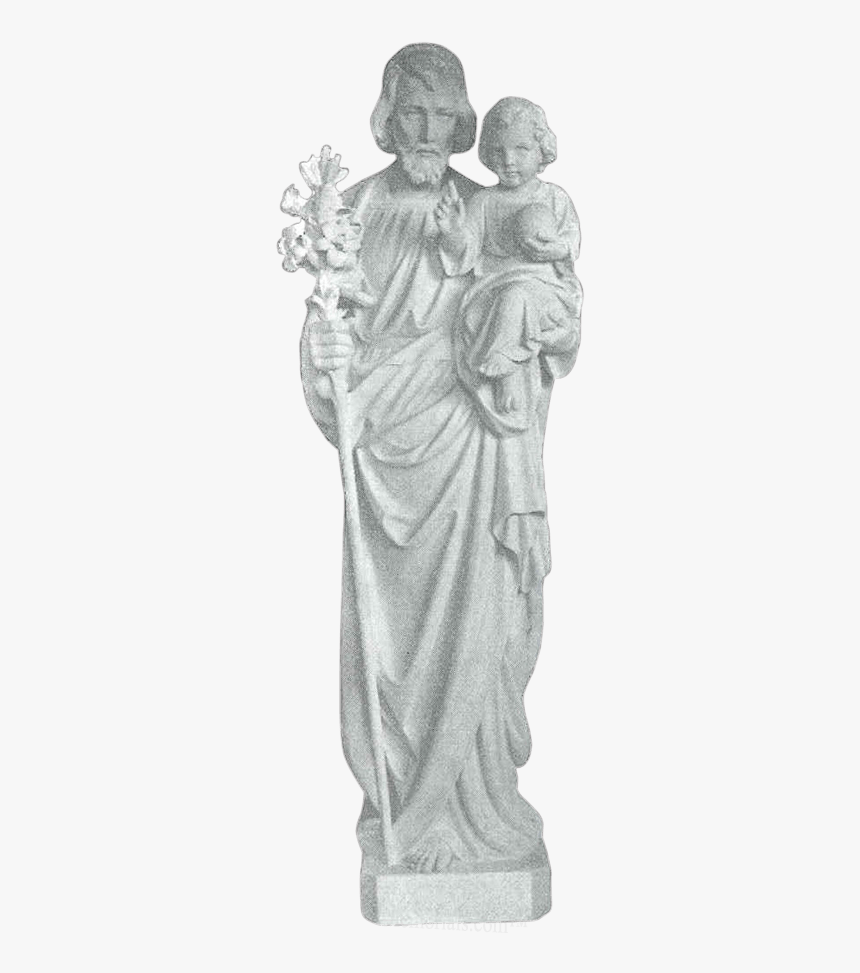 Joseph And Lillies Granite Statue - Statue, HD Png Download