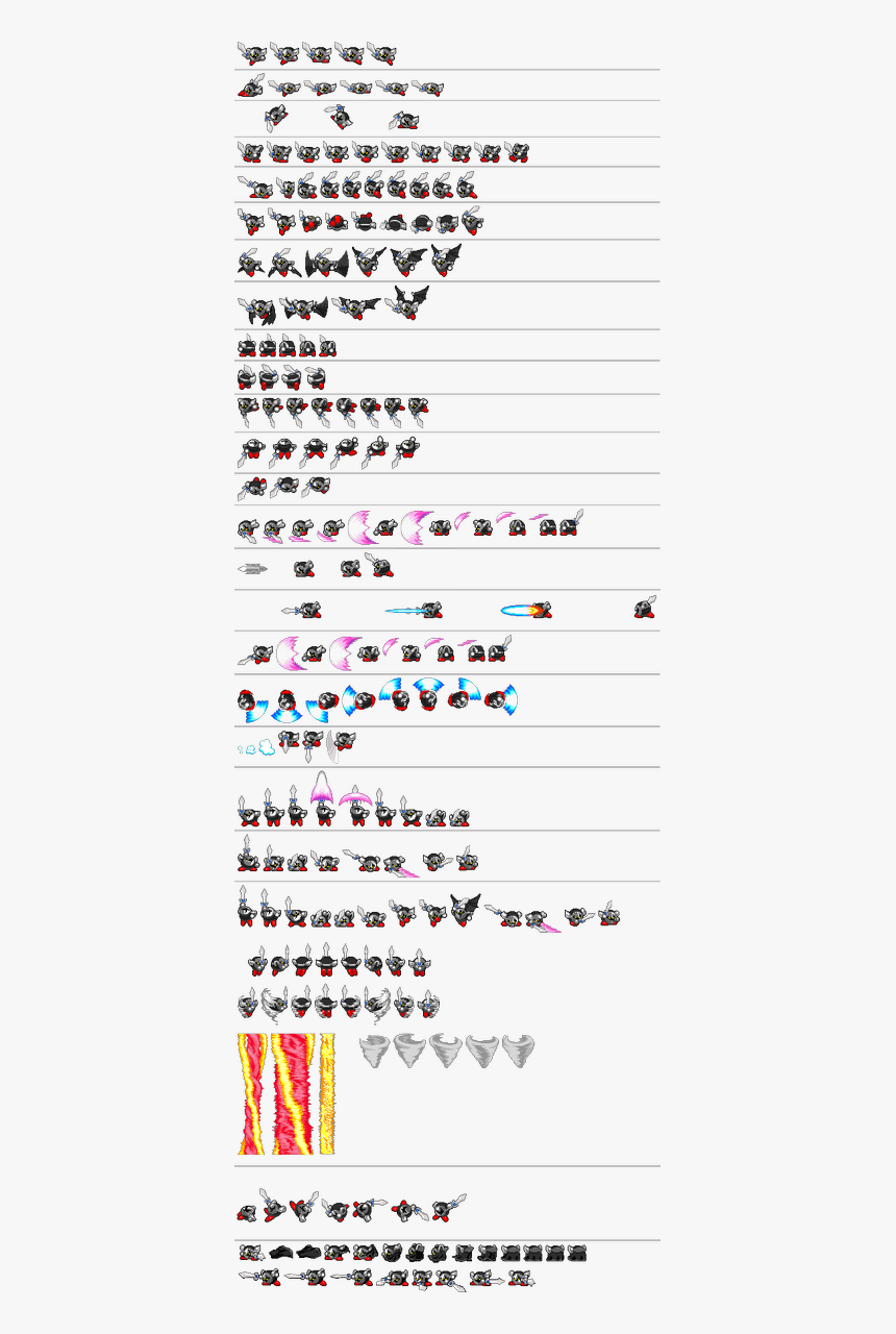 Kirby Sprite Png -duncan On Twitter - Dark Meta Meta Knight Sprite, Transparent Png