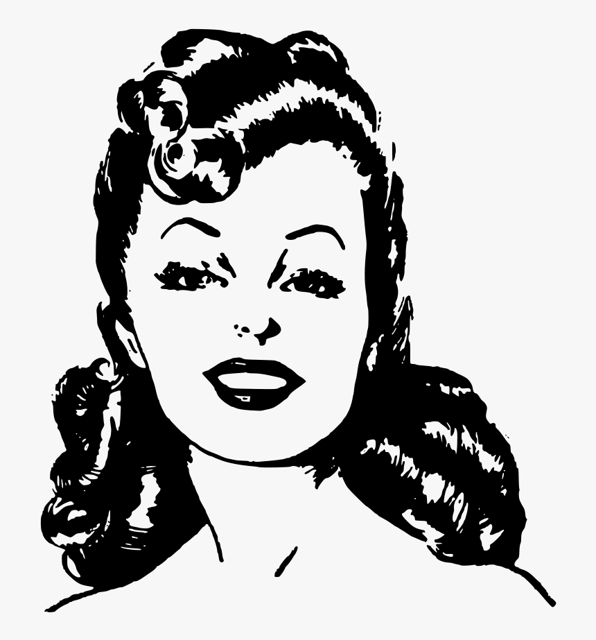 Retro Lady Clip Art, HD Png Download