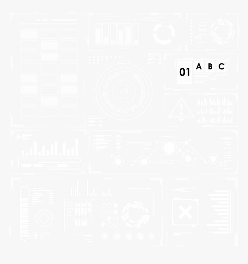 Clip Art Elements Futuristic User Templates - White Hud Element Transparent Png, Png Download