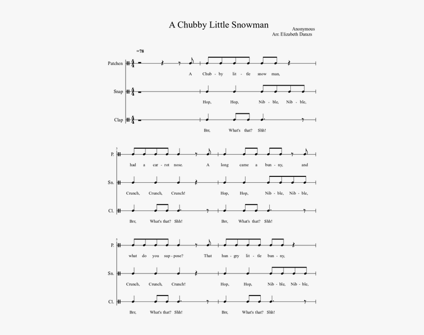 Chubby Little Snowman Noten, HD Png Download