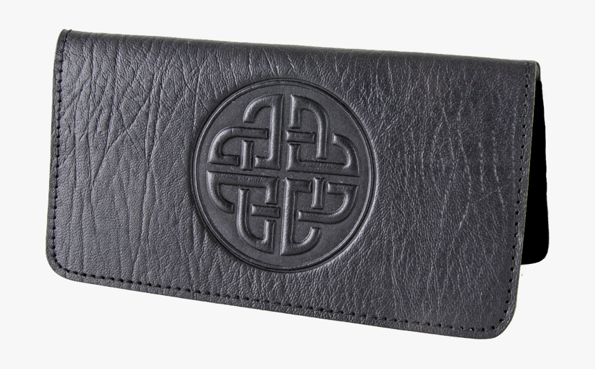 Leather Checkbook Cover I Celtic Love Knot In Black - Wallet, HD Png Download