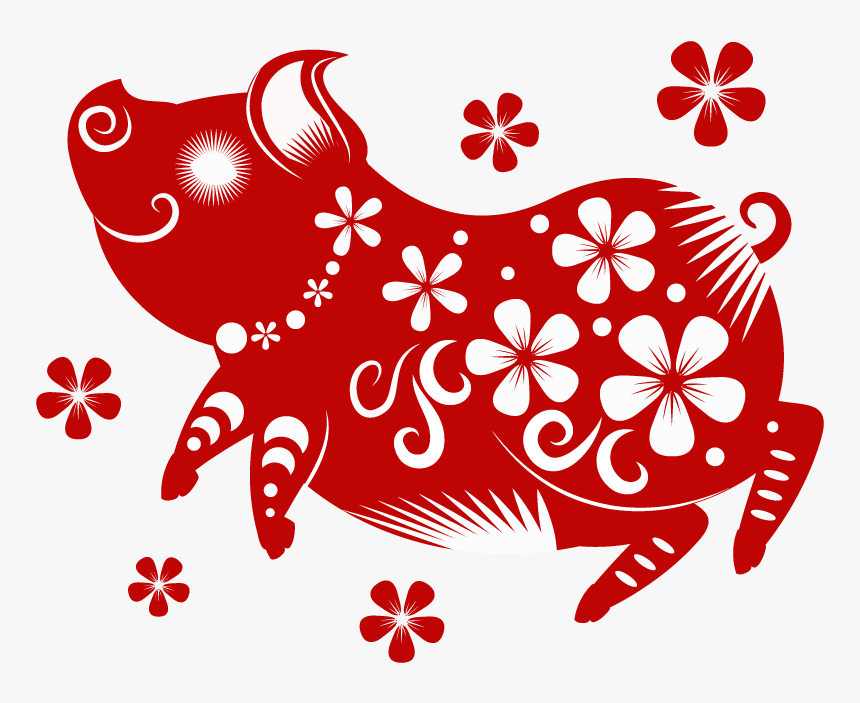 Download Happy Paper Cut Pigs Celebrate New Year S Day Chinese Cutting Paper Pig Hd Png Download Transparent Png Image Pngitem