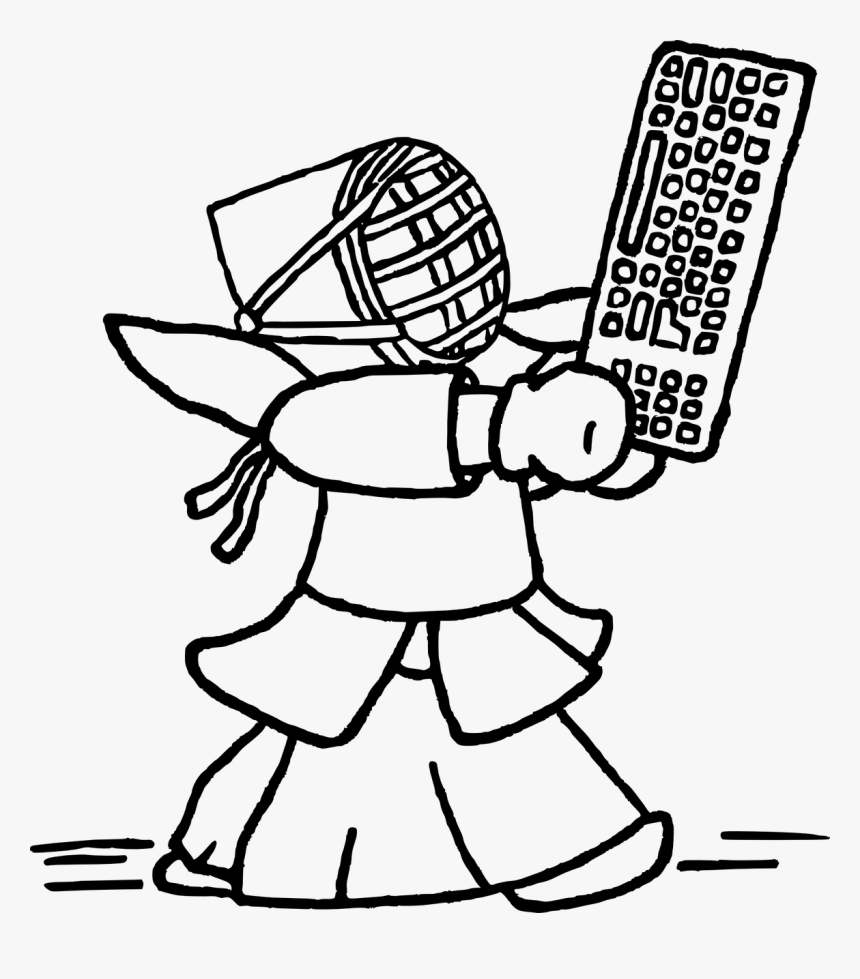 Person Fighter Ninja Free Photo - Keyboard Key Drawing Cartoon, HD Png Download
