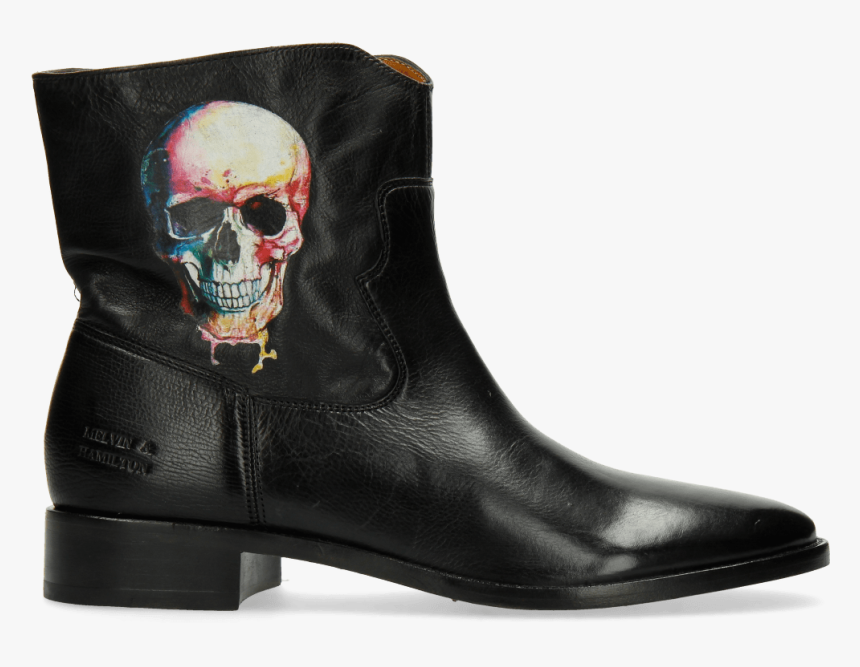 Ankle Boots Jodie 8 Milano Black Screen Shot Skull - Cowboy Boot, HD Png Download