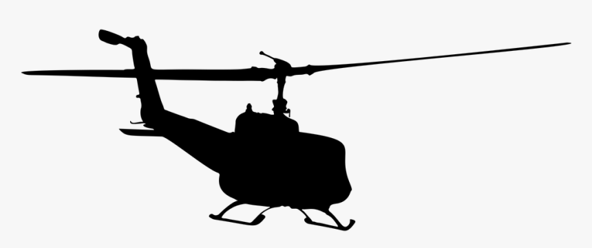 Chopper, Flying, Helicopter, Machine, Silhouette - Helicopter Silhouette, HD Png Download