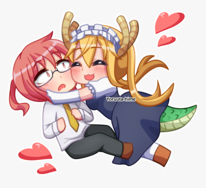 Kobayashi And Tohru - Cartoon, HD Png Download