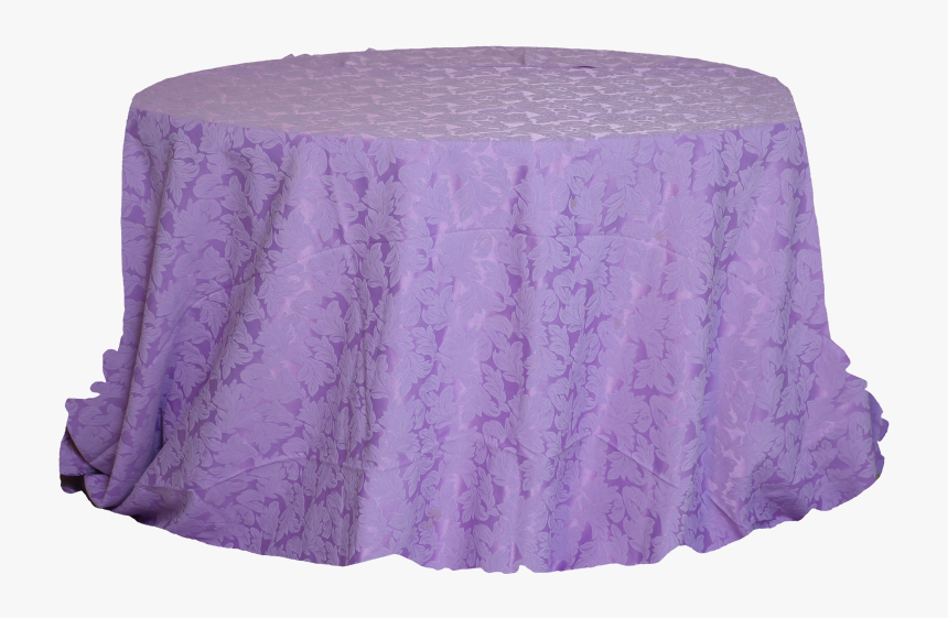 Round Table With Purple Jacquard Cover - Tablecloth, HD Png Download