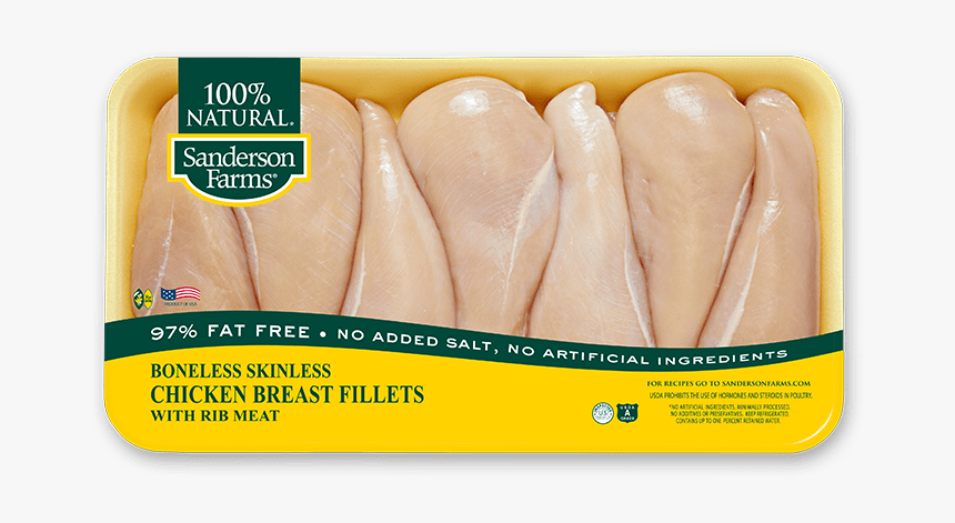 Value Pack Boneless Skinless Breast Fillets With Rib - 1.5 Lbs Chicken, HD Png Download